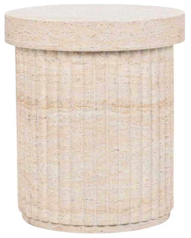 Classic Home Selah Beige Concrete/Fiber Glass Outdoor Stool-0