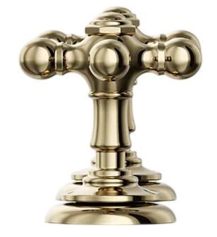 KOHLER® Artifacts® Vibrant French Gold Cross Bathroom Sink Faucet Handles-2