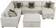 Homelegance® Isla 5-Piece Sand Modular Sectional with Reversible Chaise, Pull-out Bed and Ottoman-2