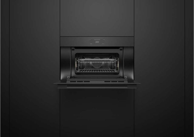 Fisher & Paykel Series 9 Minimal 30" Black Glass Compact Convection Speed Oven-3