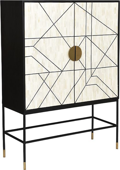 Moe's Home Collection Shaws Black/Cream Cabinet-0