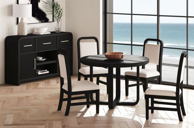 Elements International Ridgemont Black/White Dining Side Chair-1