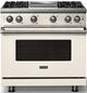 Viking® 5 Series 36" Pure White Pro Style Gas (LP) Range with Polished Chrome Trim-4