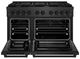 ZLINE Paramount 48" Black Satin Stainless Steel Double Oven Gas Range with 8 Brass Burners-5