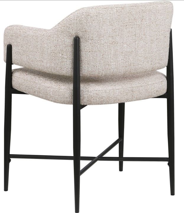 Meridian Furniture Dame Beige/Black Upholstered Dining Chair-4