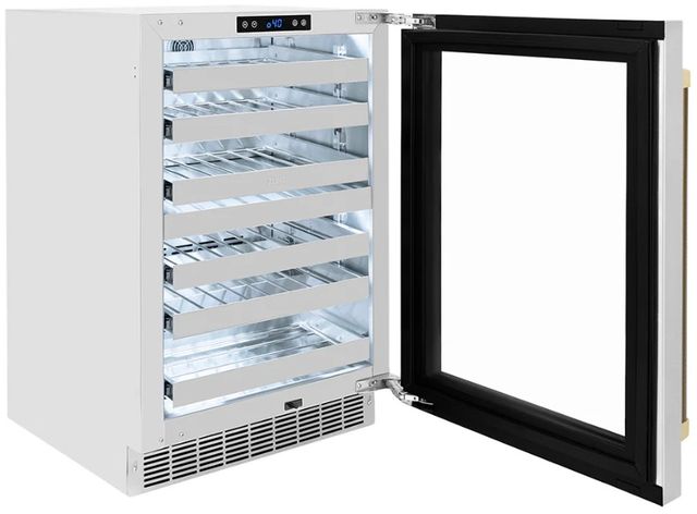 ZLINE Autograph Edition Touchstone 24 " 4.8 Cu. Ft. Stainless Steel Dual Zone with Glass Door and Champagne Bronze Helix Handle -2