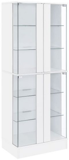 Coaster® Cabra White Display Case Curio Cabinet