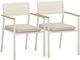 TOV Furniture Sardinia 2-Piece Cream Aluminum/Fabric/Wooden Outdoor Dining Chair Set-0