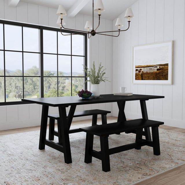 homestyles® Trestle Black Dining Bench-6