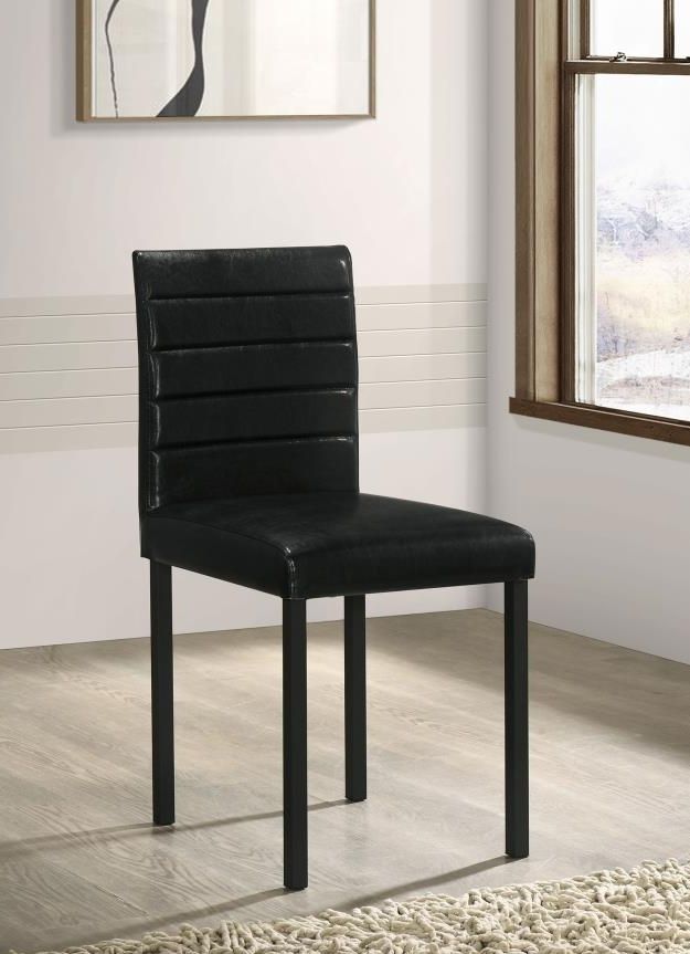 Coaster® Garza 4-Piece Black Upholstered Dining Side Chair Set-1