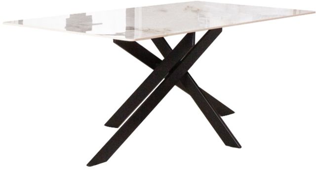 Cramco Nero Chanel Sintered Stone Dining Table with Matte Black Base-0