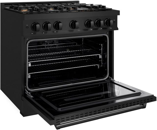 ZLINE Classic 36" Black Stainless Steel Pro Style Dual Fuel Range-3
