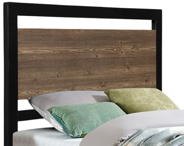Milton Greens Stars Black Twin Metal Platform Bed with Wooden Headboard and Footboard-2