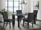 Elements International Bellini 5-Piece Black/Grey Rectangular Dining Set-2