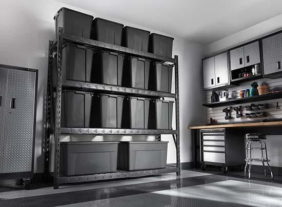 Gladiator® Hammered Granite 90" x 90" Heavy Duty Mega Rack with Four Adjustable Shelves-2