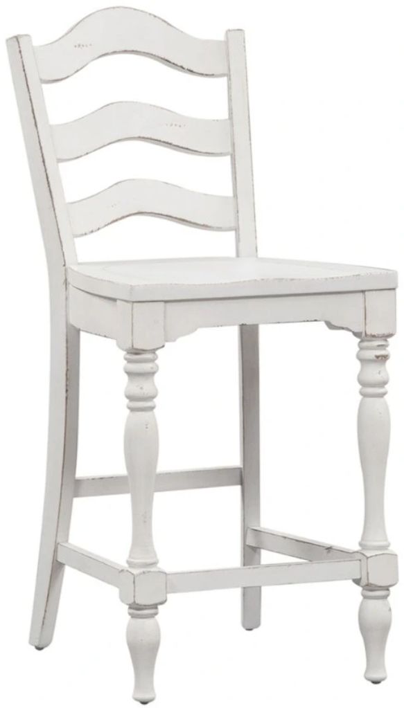 Liberty Furniture Magnolia Manor Antique White Ladder Back Counter Chair-0