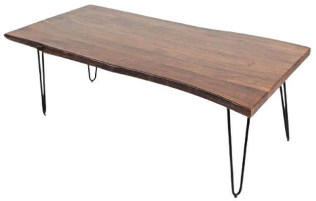 Jofran Inc. Nature's Edge Chestnut Coffee Table with Black Base-2