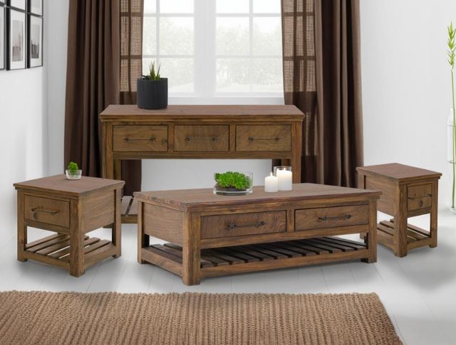 International Furniture Direct Walnut Reddish Brown 54" Sofa Table-1
