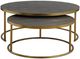 Uttermost® Aragon 2-Piece Gray Nesting Coffee Table with Brass Frame Set-3