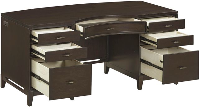 aspenhome® Sutton French Roast 66" Curved Executive Desk-2