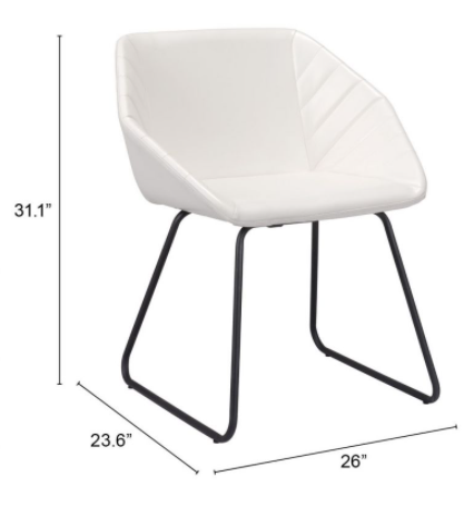 Zuo® Modern Miguel White Dining Chair-3