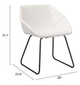 Zuo® Modern Miguel White Dining Chair-3