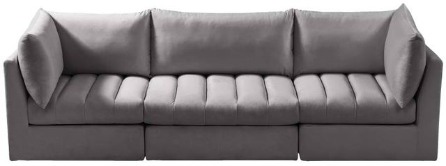 Meridian Furniture Jacob Grey 103" Modular Velvet Sofa-1