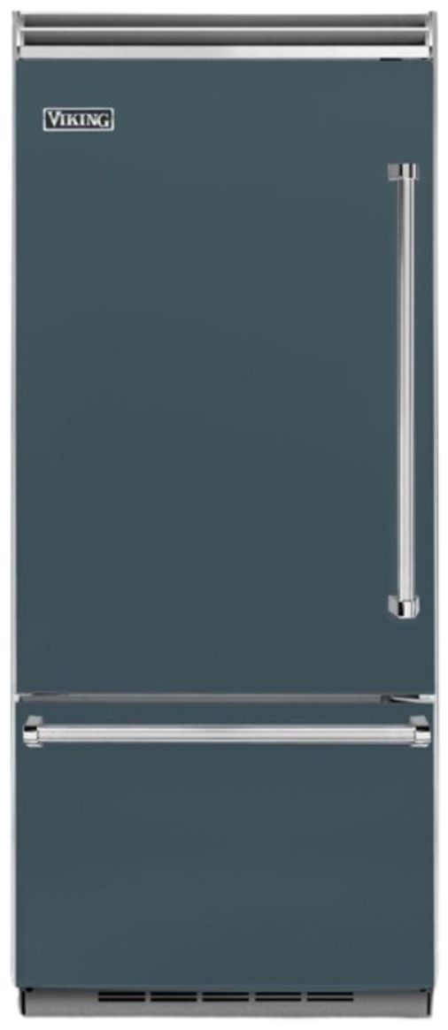 Viking® 5 Series 36 in. 20.4 Cu. Ft. Squall Built In Counter Depth Left Hinge Bottom Freezer Refrigerator