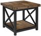 Flexsteel® Carpenter Light Brown Lamp Table with Black Metal Frame -0