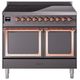 Ilve® Nostalgie II Noblesse 40'' Graphite Matte Pro Style Induction Range with Copper Trim-0