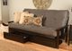 Kodiak Furniture Monterey Suede Gray/Espresso Full Storage Futon with Mattress-3