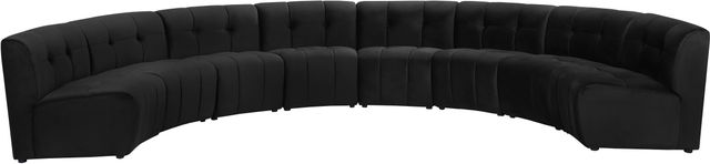 Meridian Furniture Limitless 8-Piece Black Velvet Modular Sectional-0