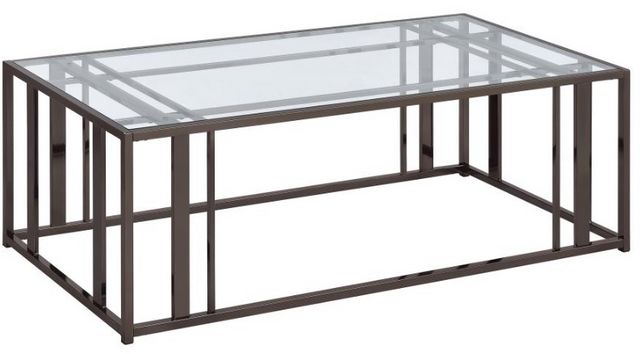 Coaster® Adri 2-Piece Tempered Glass Top Occasional Table with Black Nickel Base Set-4