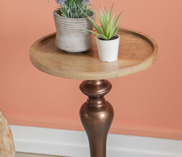Powell® Cailean Natural Side Table with Copper Base-2