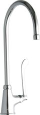 Elkay Chrome Single Hole Single Control Faucet with 8" Gooseneck Spout and 6" Wristblade Handle-0