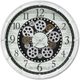 Monarch Specialties Inc. Antique White 20" Round Wall Clock with Standard Numbers on White Gear Mech-0