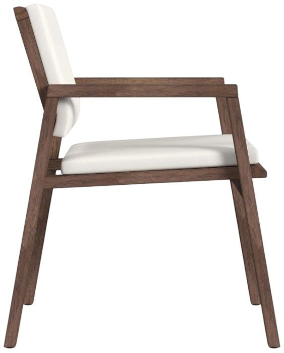 Clearance Flexsteel® Outdoor Nova 2-Piece Ivory/Dark Brown Arm Dining Chair-2