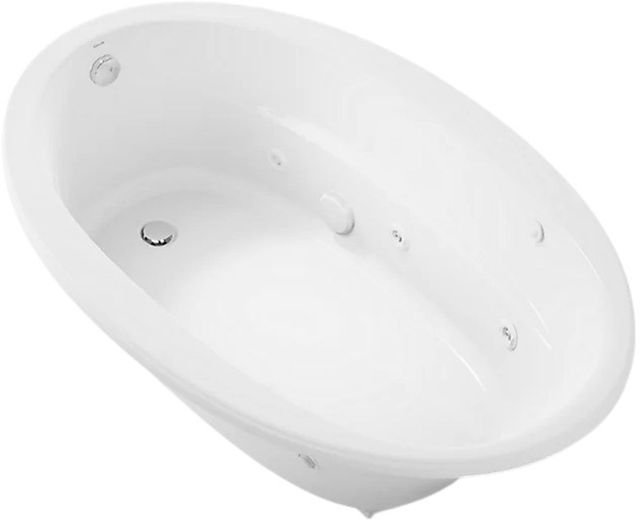 KOHLER® Sunward® White 66" x 42" Drop-in Whirlpool Bath with Bask® Heated Surface-0