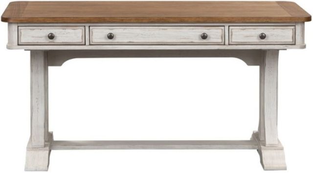 Liberty Furniture Farmhouse Reimagined Antique White/Chestnut Writing Desk-2