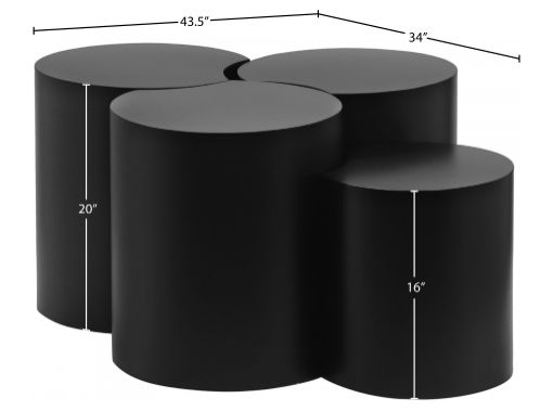 Meridian Furniture Dimple 4-Piece Black Modular Nesting Coffee Table Set-3