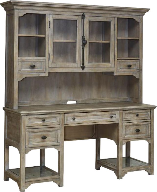 Magnussen Home® Tinley Park Dovetail Gray Desk with Hutch-0