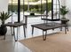 International Furniture Direct Walnut Reddish Brown Sofa Table with Black Base-1