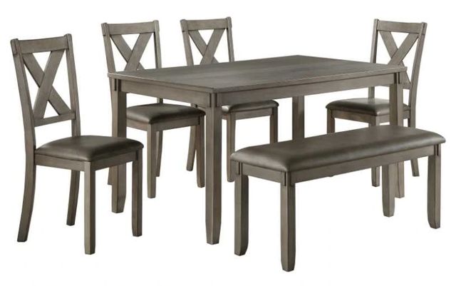 Homelegance® Holders 6-Piece Gray Dining Table Set-0