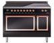 Ilve® Nostalgie II Noblesse 48'' Glossy Black Pro Style Induction Range with Copper Trim-0