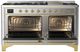 Ilve® Majestic III 60" Stainless Steel Pro Style Dual Fuel Liquid Propane Range with Solid Door and Brass Trim-1