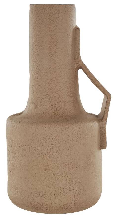 Deco Marche Brown Abstract Distressed Textured Vase with Triangular Handle-2