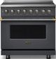 Viking® 5 Series 36" Cast Black Pro Style Induction Range with Brushed Brass Trim-0