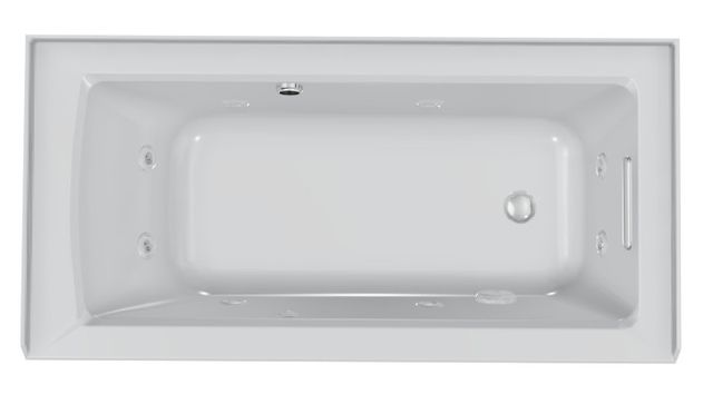 KOHLER® Archer® Biscuit 60" x 30" Alcove Whirlpool Bath with Bask® Heated Surface - Right Drain-2