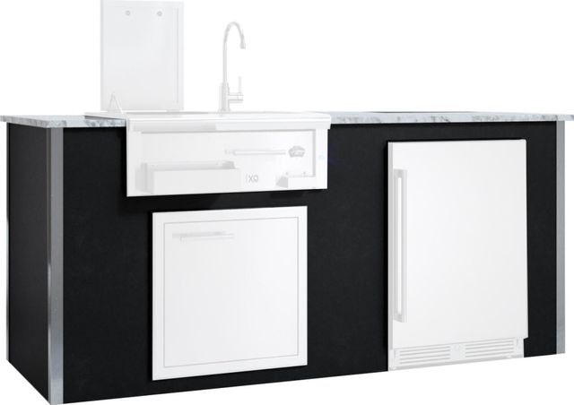 XO Pro-Grade Luxury Designer  83" Black Pre-Assembled Outdoor Kitchen Bar Island