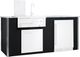 XO Pro-Grade Luxury Designer  83" Black Pre-Assembled Outdoor Kitchen Bar Island-0